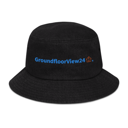 Denim bucket hat GroundfloorView24 with Logo.