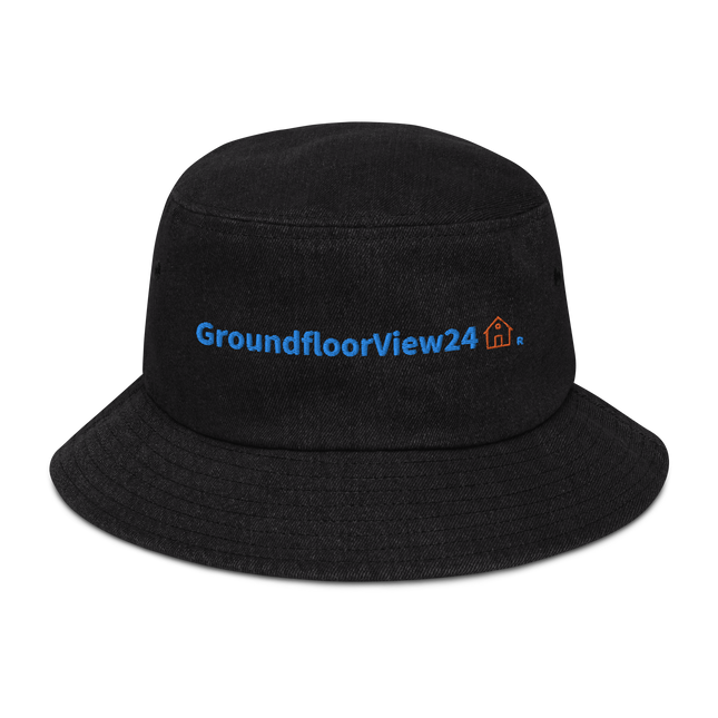 Denim bucket hat GroundfloorView24 with Logo.