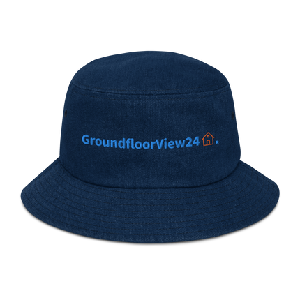 Denim bucket hat GroundfloorView24 with Logo.