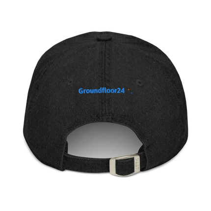 Spain Denim Hat Groundfloor24 with 3 Logos.