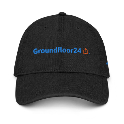 United Kingdom Denim Hat Groundfloor24 with 3 Logos.