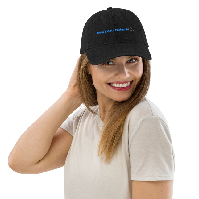 Monaco Denim Hat Real Estate Partner24 with 3 Logos.