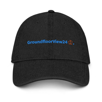 Greece Denim Hat GroundfloorView24 with 3 Logos.