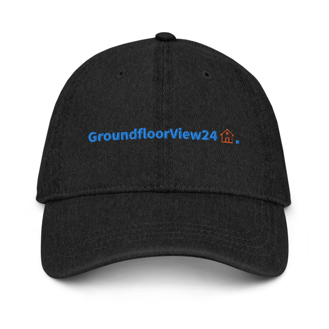 Moldova Denim Hat GroundfloorView24 with 3 Logos.