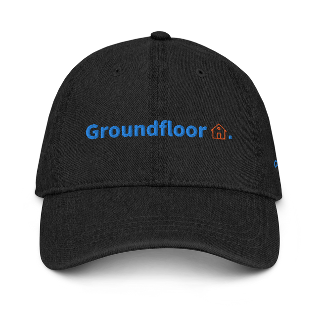 Czech Republic Denim Hat Groundfloor with 3 Logos.