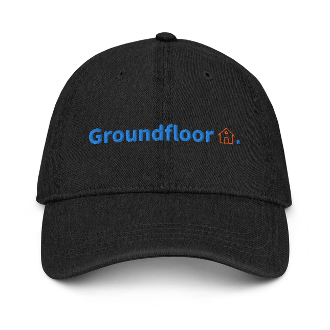 Latvia Denim Hat Groundfloor with 3 Logos.