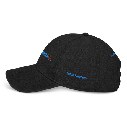 United Kingdom Denim Hat Groundfloor24 with 3 Logos.