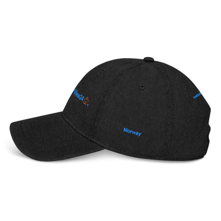 Norway Denim Hat GroundfloorView24 with 3 Logos.