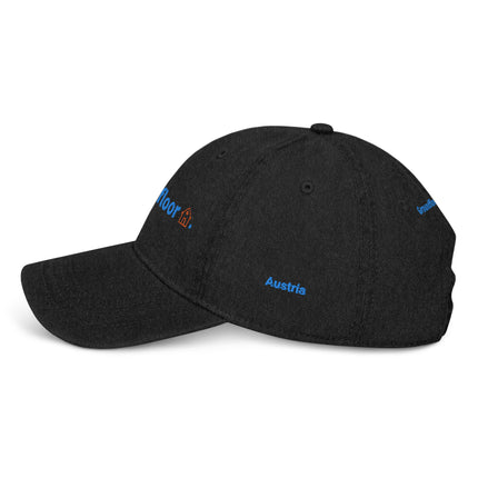 Austria Denim Hat Groundfloor with 3 Logos.
