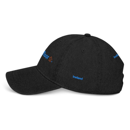 Iceland Denim Hat Groundfloor with 3 Logos.