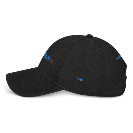 Italy Denim Hat Groundfloor with 3 Logos.
