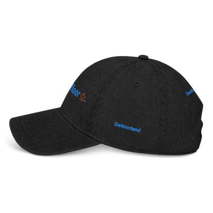 Switzerland Denim Hat Groundfloor with 3 Logos.