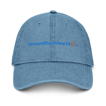 Italy Denim Hat GroundfloorView24 with 3 Logos.