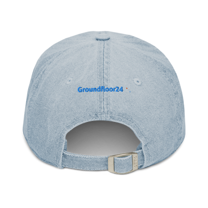 Belgium Denim Hat Groundfloor24 with 3 Logos.