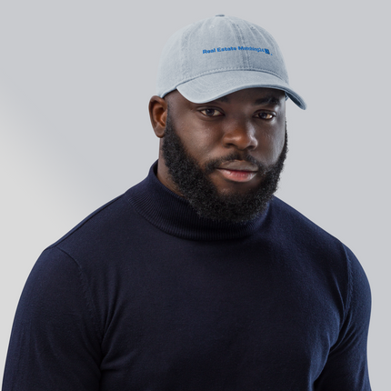 Malta Denim Hat Real Estate Matching24 with 3 Logos