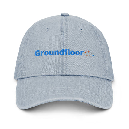Italy Denim Hat Groundfloor with 3 Logos.