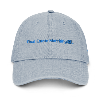 Luxembourg Denim Hat Real Estate Matching with 3 Logos.