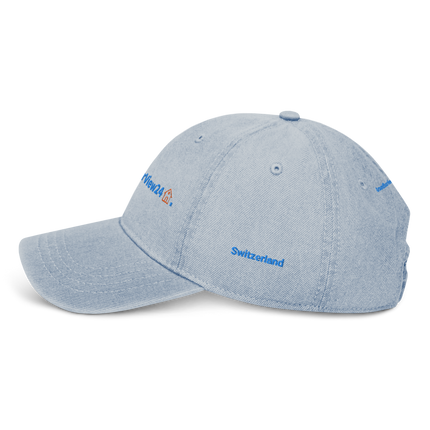 Switzerland Denim Hat GroundfloorView24 with 3 Logos.