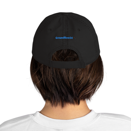 Monaco Distressed Dad Hat Groundfloor24 with 3 Logos.