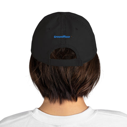 Portugal Distressed Dad Hat Groundfloor with 3 Logos.