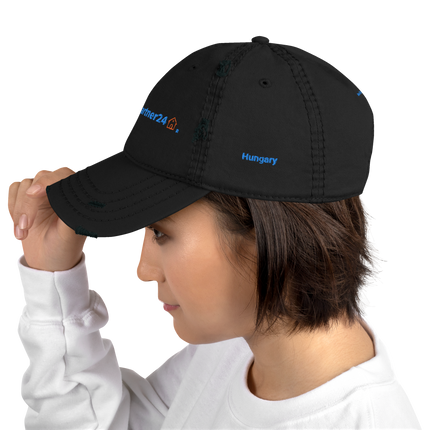 Hungary Distressed Dad Hat Real Estate Partner24 with 3 Logos.