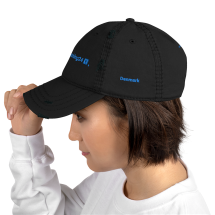 Denmark Distressed Dad Hat Real Estate Matching24 with 3 Logos.