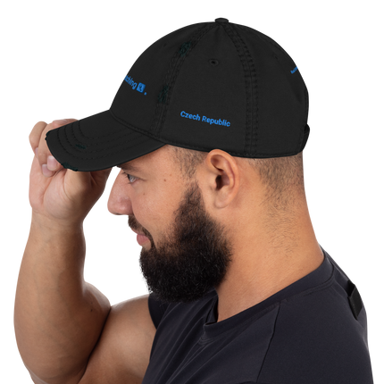 Czech Republic Distressed Dad Hat Real Estate Matching with 3 Logos.