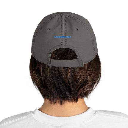 Monaco Distressed Dad Hat Groundfloor24 with 3 Logos.