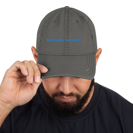 Italy Distressed Dad Hat Real Estate Partner24 with 3 Logos.