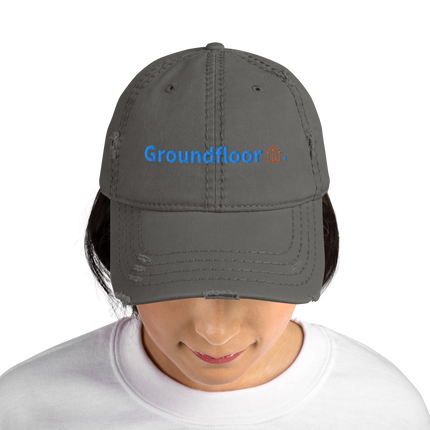 Serbia Distressed Dad Hat Groundfloor with 3 Logos.