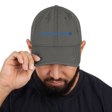 Montenegro Distressed Dad Hat Real Estate Matching24 with 3 Logos.