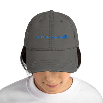 Malta Distressed Dad Hat Real Estate Matching with 3 Logos.
