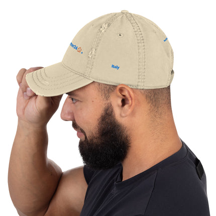 Italy Distressed Dad Hat Real Estate Partner24 with 3 Logos.