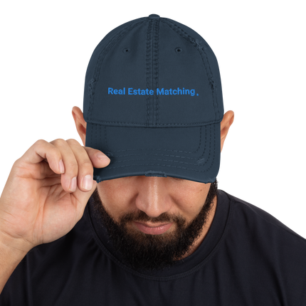 Iceland Distressed Dad Hat Real Estate Matching with 3 Logos