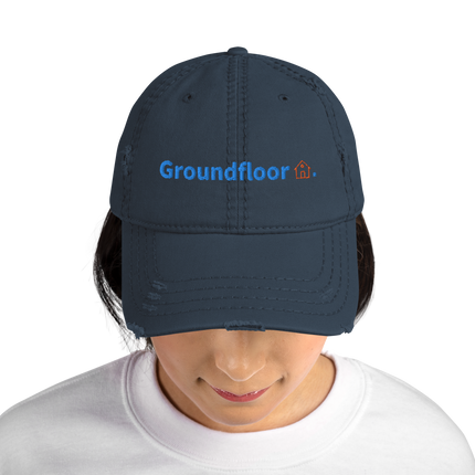Bulgaria Distressed Dad Hat Groundfloor with 3 Logos.