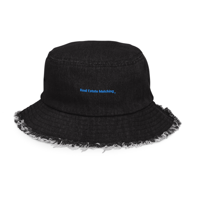 Distressed denim bucket hat