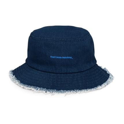 Distressed denim bucket hat