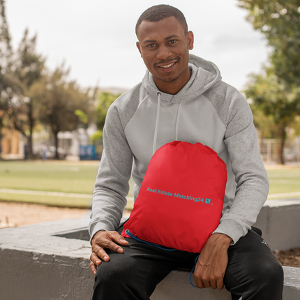 Drawstring bag with Real Estate Matching24 Logo