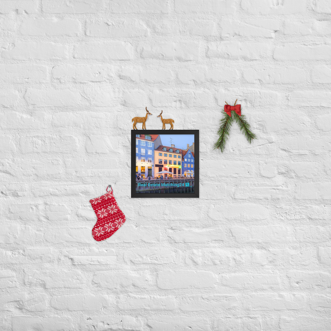 Nyhavn Framed poster with Real Estate Matching24 Logo