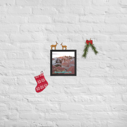 Roof Sunset View Framed poster with Groundfloor24 without House Logo