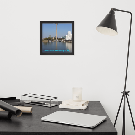 Lovely Sinari Framed poster with Real Estate Matching24 Logo