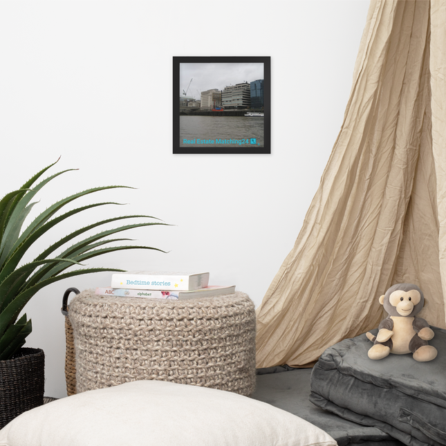 Beautiful Place Framed poster with Real Estate Matching24 Logo