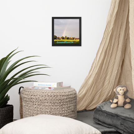 The Rainbow Sinari Framed poster with Groundfloor24 Logo