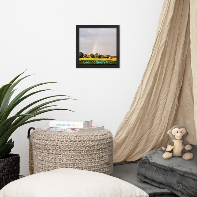 The Rainbow Sinari Framed poster with Groundfloor24 Logo