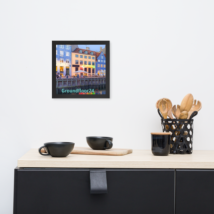 Nyhavn Framed poster with Groundfloor24 Logo