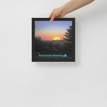 Beautiful Sunset Sinari Framed poster with realestatematching with key Logo