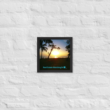 Beautiful Sea View Framed poster with realestatematching24 with key Logo