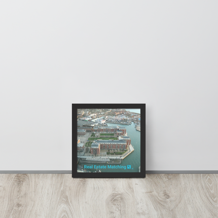 Nice City Framed poster with realestatematching with key Logo