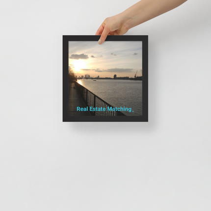 Awesome River View Framed poster with realestatematching without key Logo