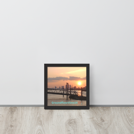 Evening Glow Framed poster with realestatematching with key Logo